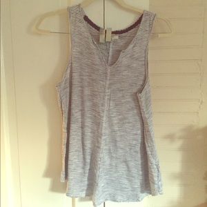 Cupio blue white striped tank top